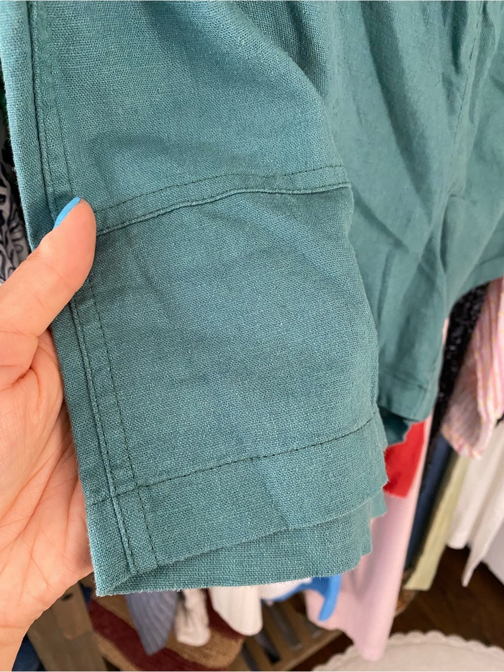 J.CREW Teal Green Linen-Blend Women’s Casual Shorts! 🐚 - Picture 7 of 14